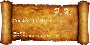Perdéli Nina névjegykártya